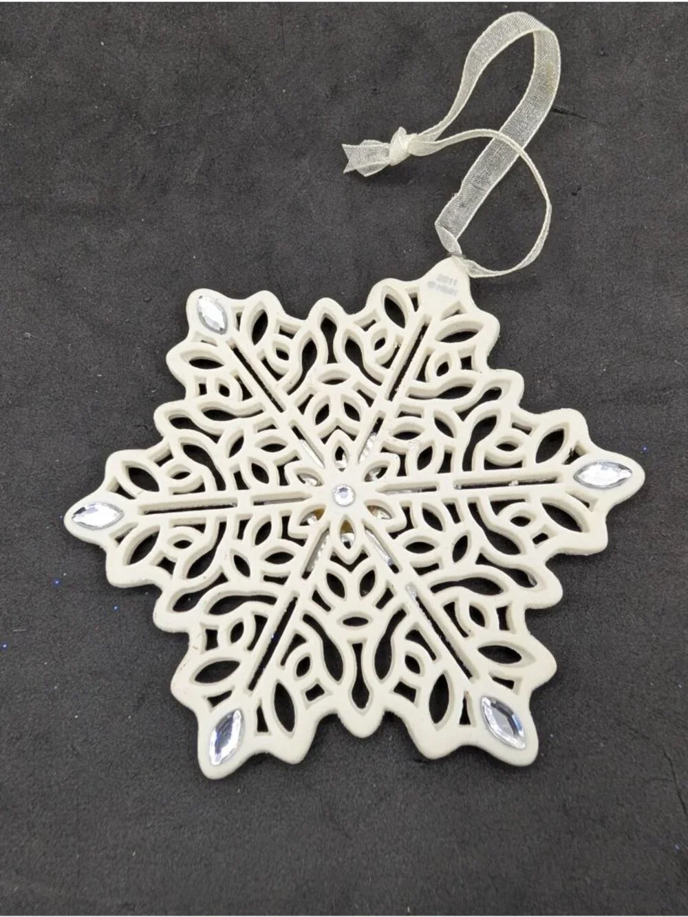 Hallmark Keepsake Ornament 2011 Snowflake Bisque Porcelain Rhinestones